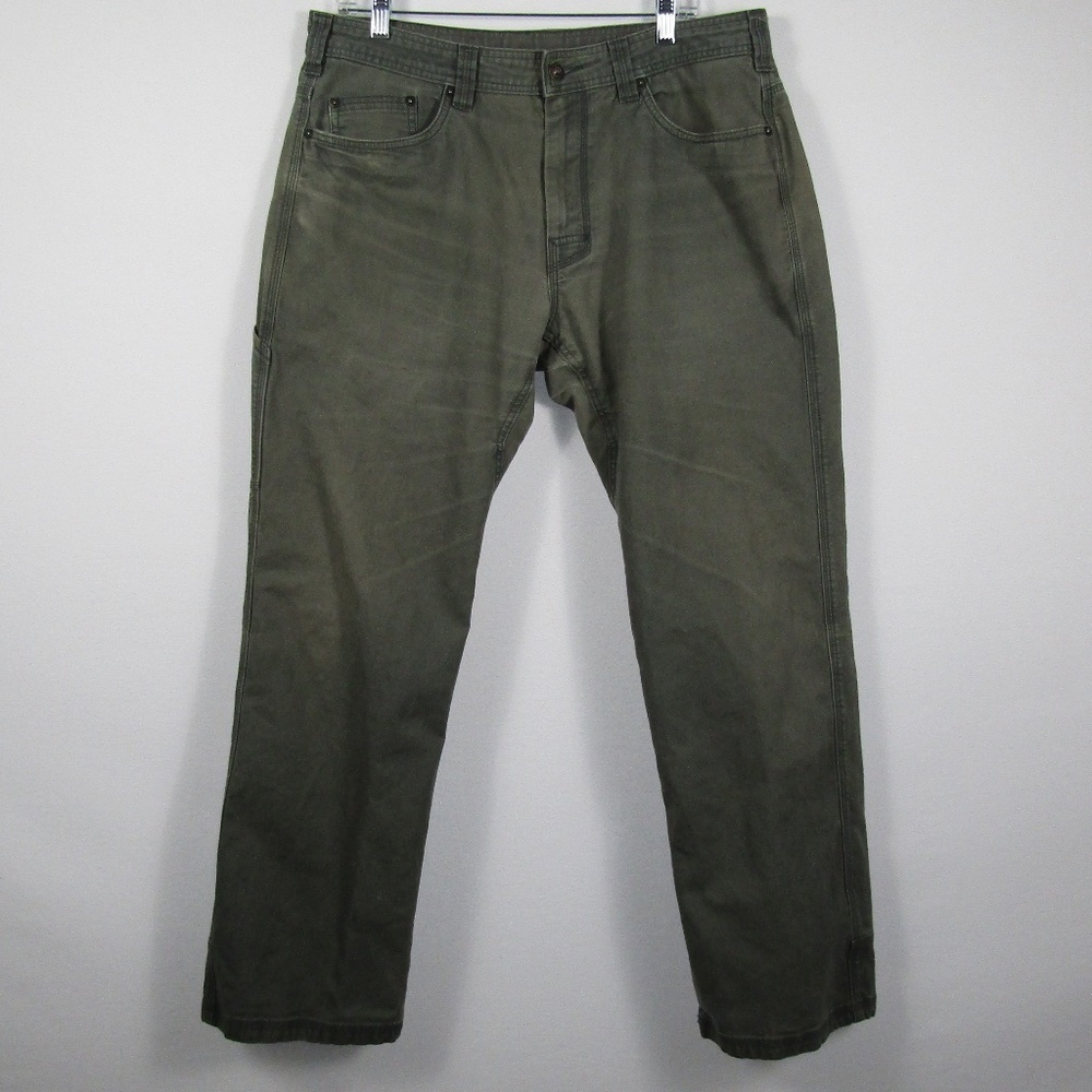 Mens Prana Breathe Zip Fly OD Green 36x32